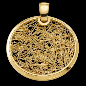 Pendentifs or Pendentif rond Soie d'Or bicolore
