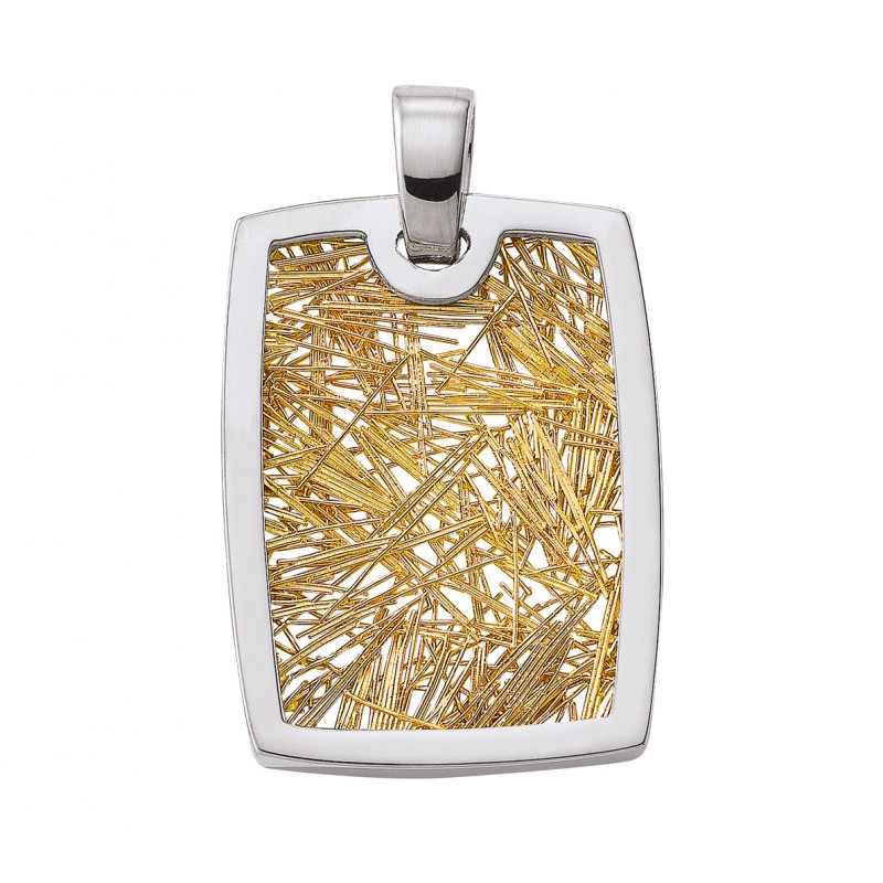 Pendentifs or Pendentif Soie d'or tonneau bicolore