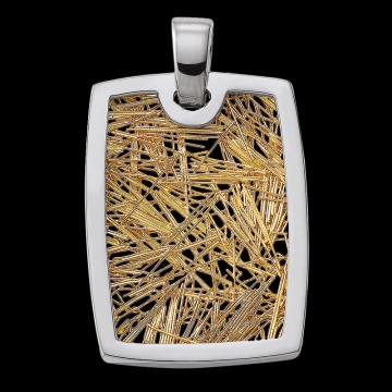 Pendentifs or Pendentif Soie d'or tonneau bicolore