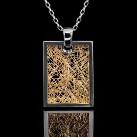 Pendentifs or Pendentif Soie d'Or rectangle