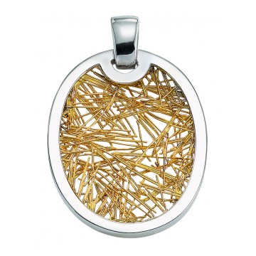 Pendentifs or Pendentif Soie d'Or ovale bicolore