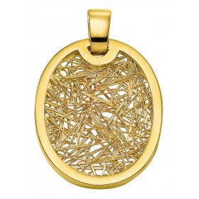 Pendentifs or Pendentif Soie d'Or ovale bicolore