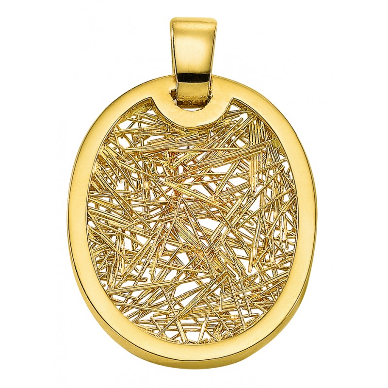 Pendentifs or Pendentif Soie d'Or ovale bicolore