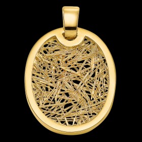 Pendentifs or Pendentif Soie d'Or ovale bicolore