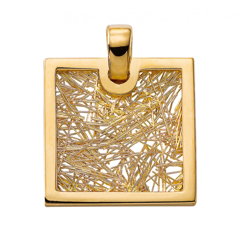 Pendentifs or Pendentif Soie d'Or carré
