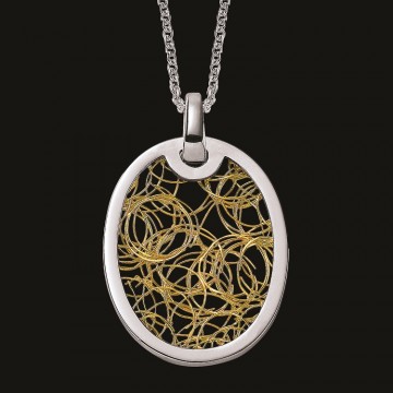 Pendentifs or Pendentif ovale Soie d'Or ronde