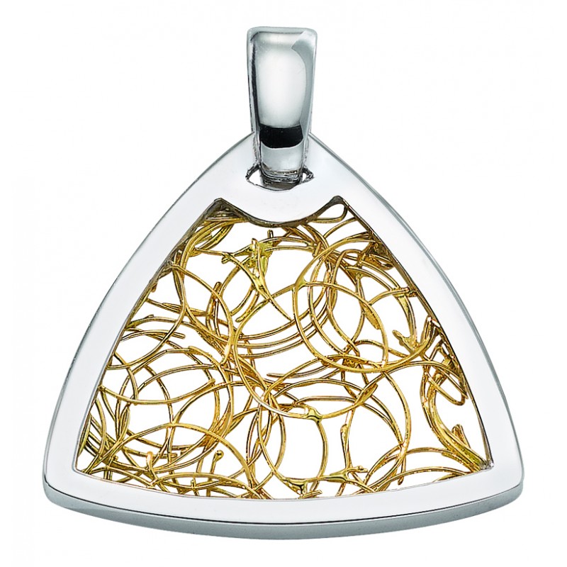 Pendentifs or Pendentif troîda bicolore Soie d'or Ronde