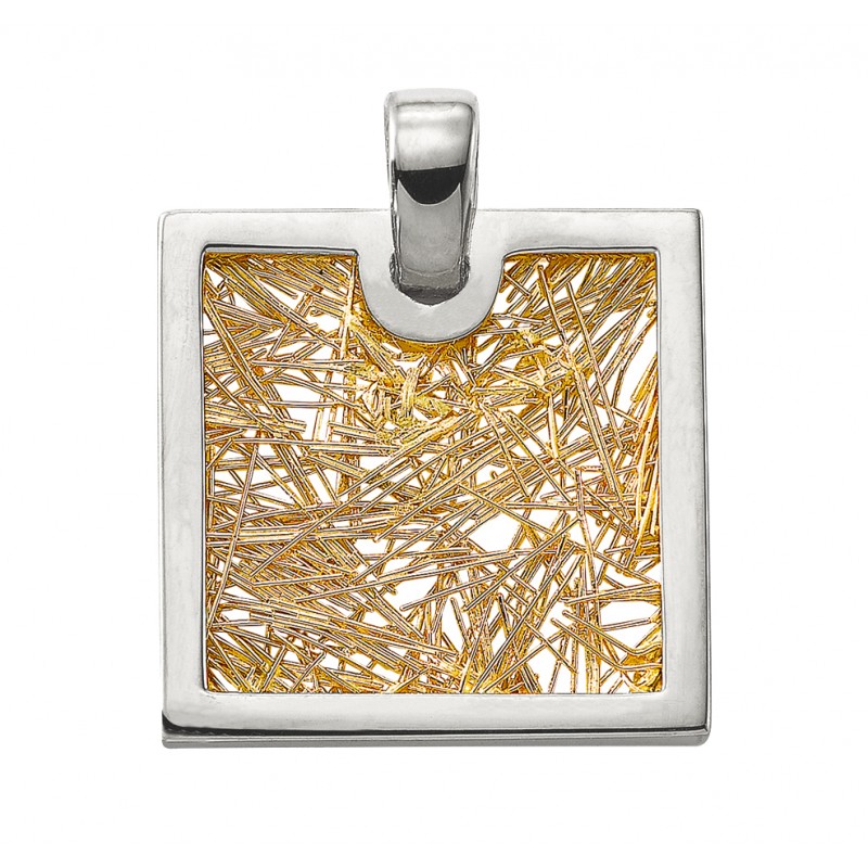 Pendentifs or Pendentif Soie d'Or carré