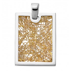 Pendentifs or Pendentif Soie d'Or rectangle