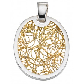 Pendentifs or Pendentif ovale Soie d'Or ronde