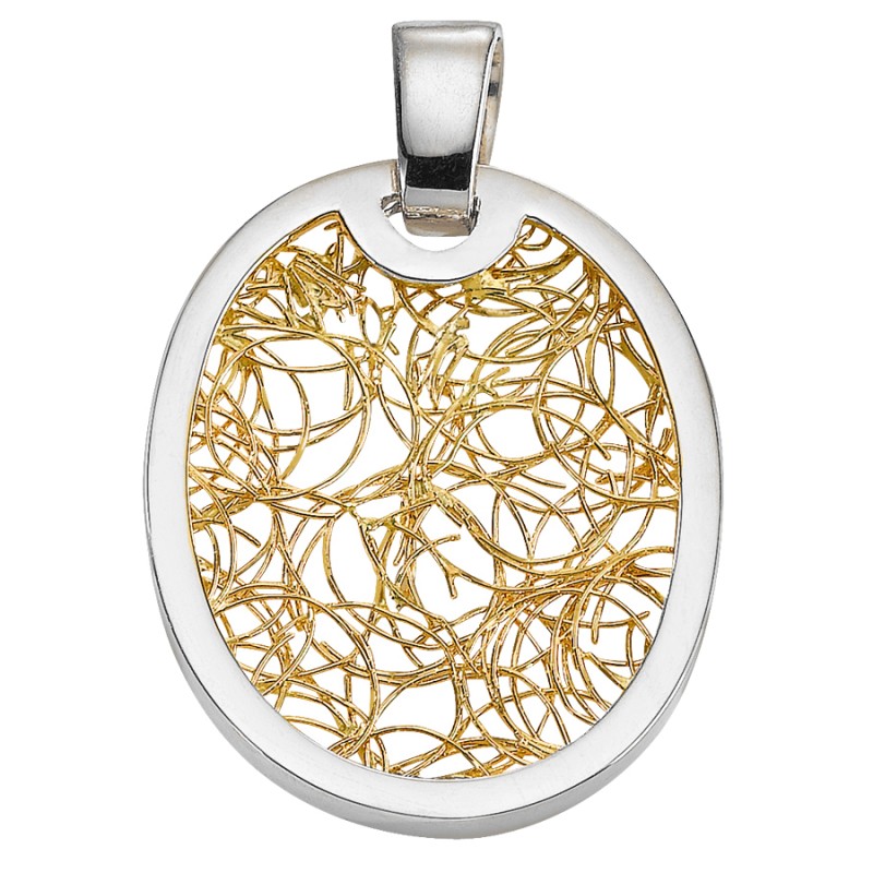 Pendentifs or Pendentif ovale Soie d'Or ronde