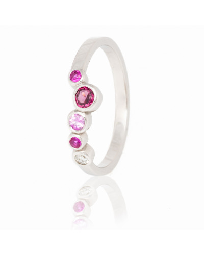 Alliances diamants Poppys Rose serti clos