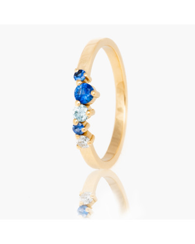 Alliances diamants Poppys Bleue serti griffes