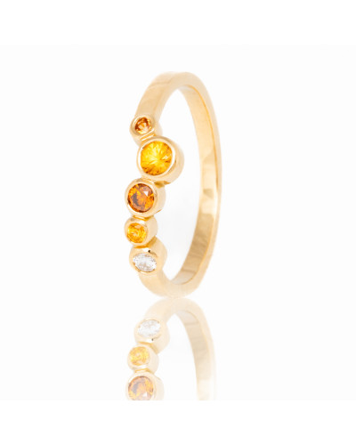 Alliances diamants Poppys Orange serti clos