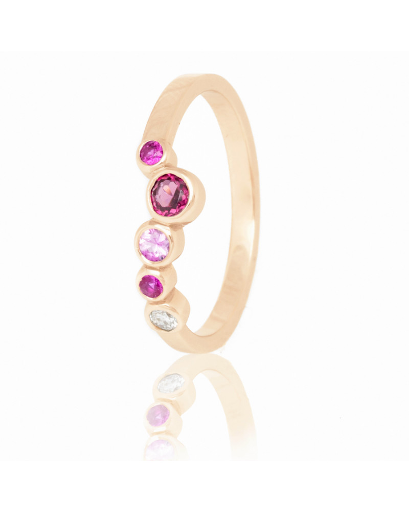 Alliances diamants Poppys Rose serti clos