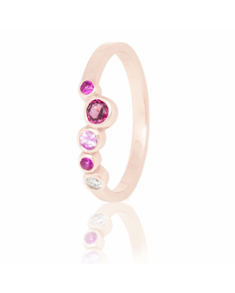 Alliances diamants Poppys Rose serti clos