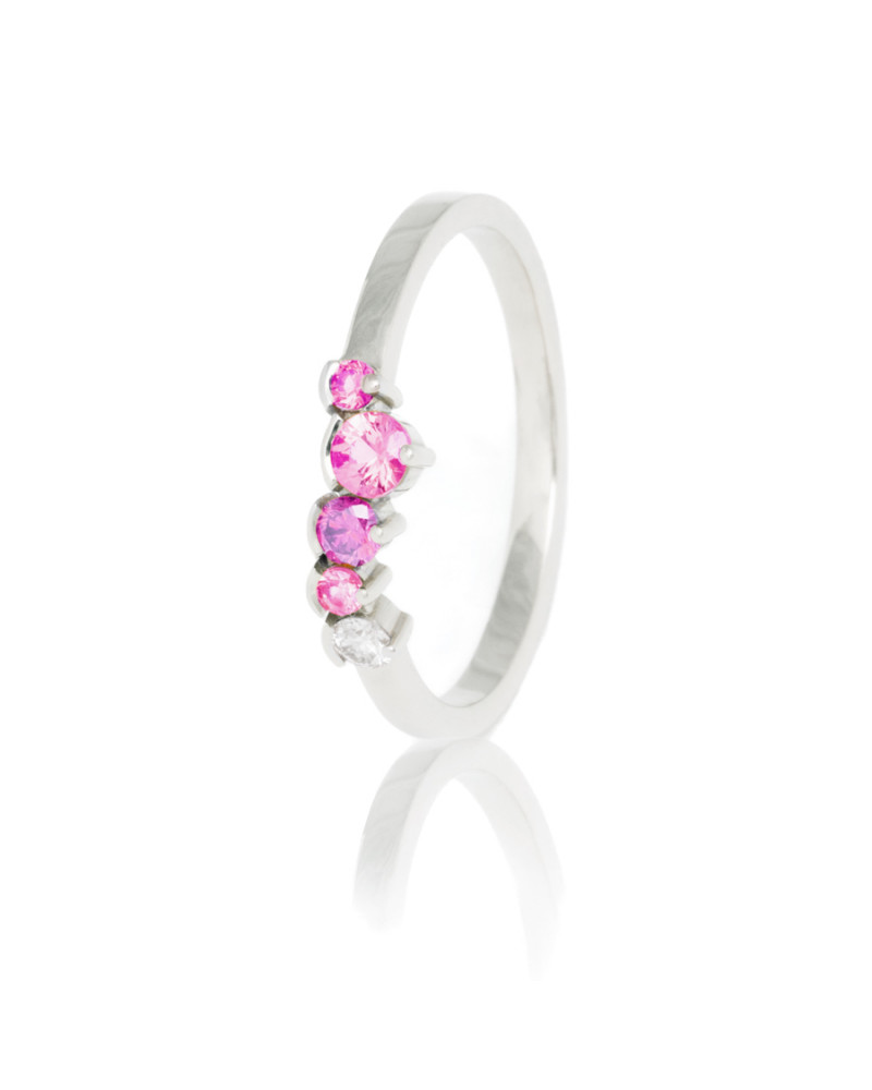 Alliances diamants Poppys Rose serti demi-clos