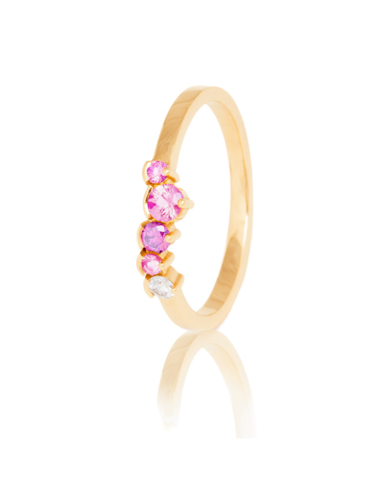 Alliances diamants Poppys Rose serti demi-clos