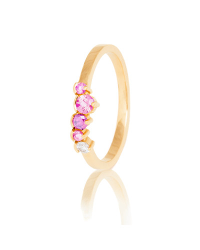 Alliances diamants Poppys Rose serti demi-clos