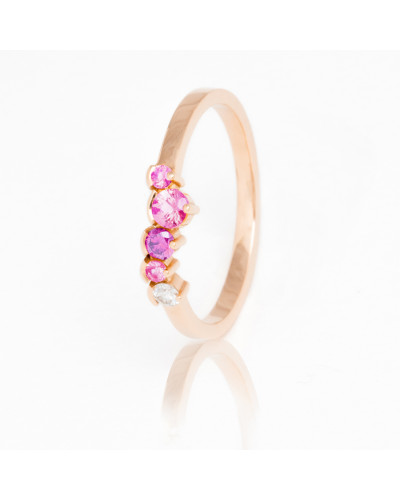 Alliances diamants Poppys Rose serti demi-clos