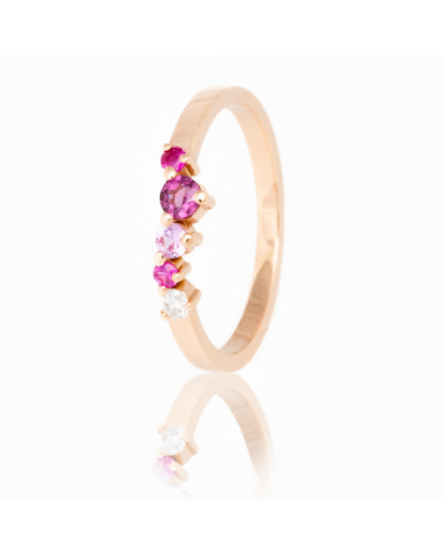 Alliances diamants Poppys Rose serti griffes