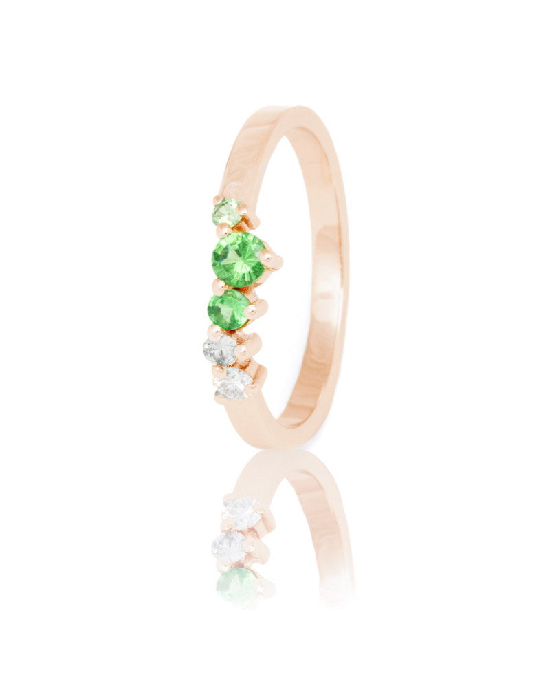 Alliances diamants Poppys Verte serti griffes