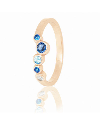 Alliances diamants Poppys Bleue serti clos