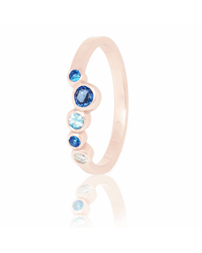 Alliances diamants Poppys Bleue serti clos