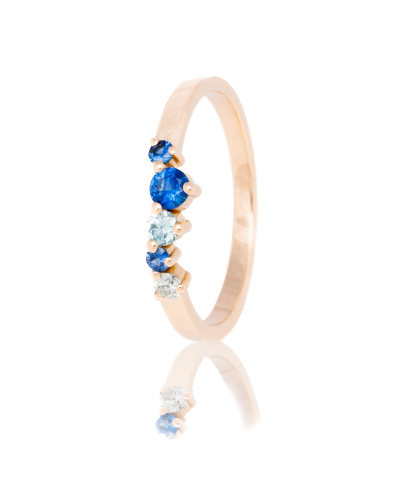 Alliances diamants Poppys Bleue serti griffes