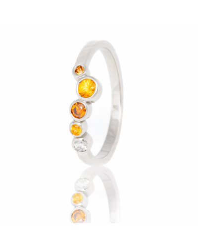 Alliances diamants Poppys Orange serti clos