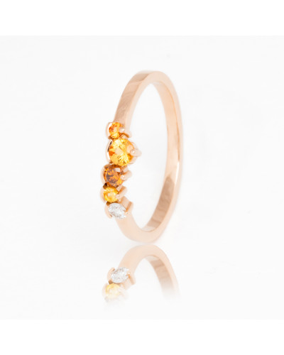 Alliances diamants Poppys Orange serti griffes
