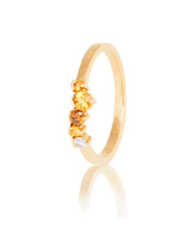 Alliances diamants Poppys Orange serti griffes