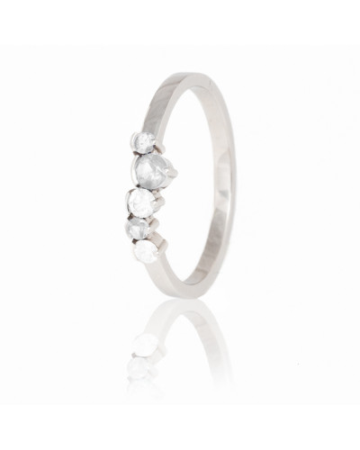 Alliances diamants Poppys Blanche serti demi-clos