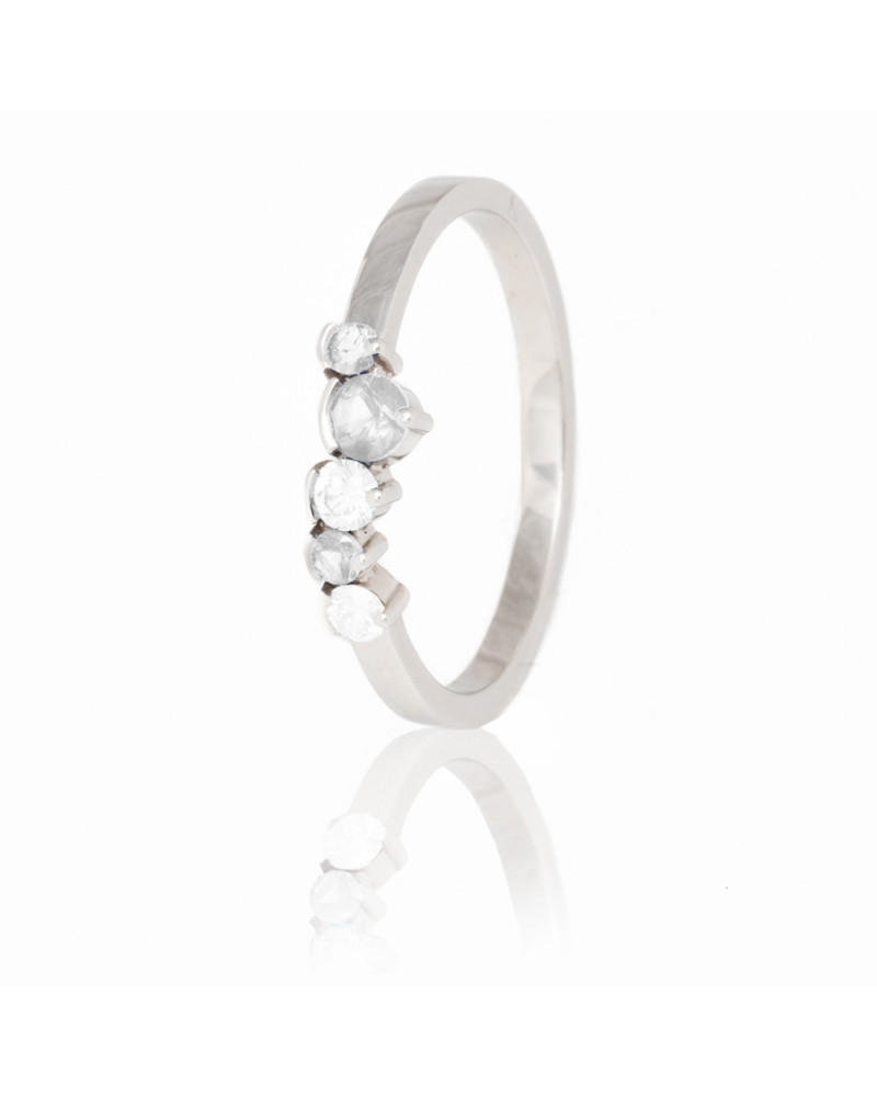 Alliances diamants Poppys Blanche serti demi-clos