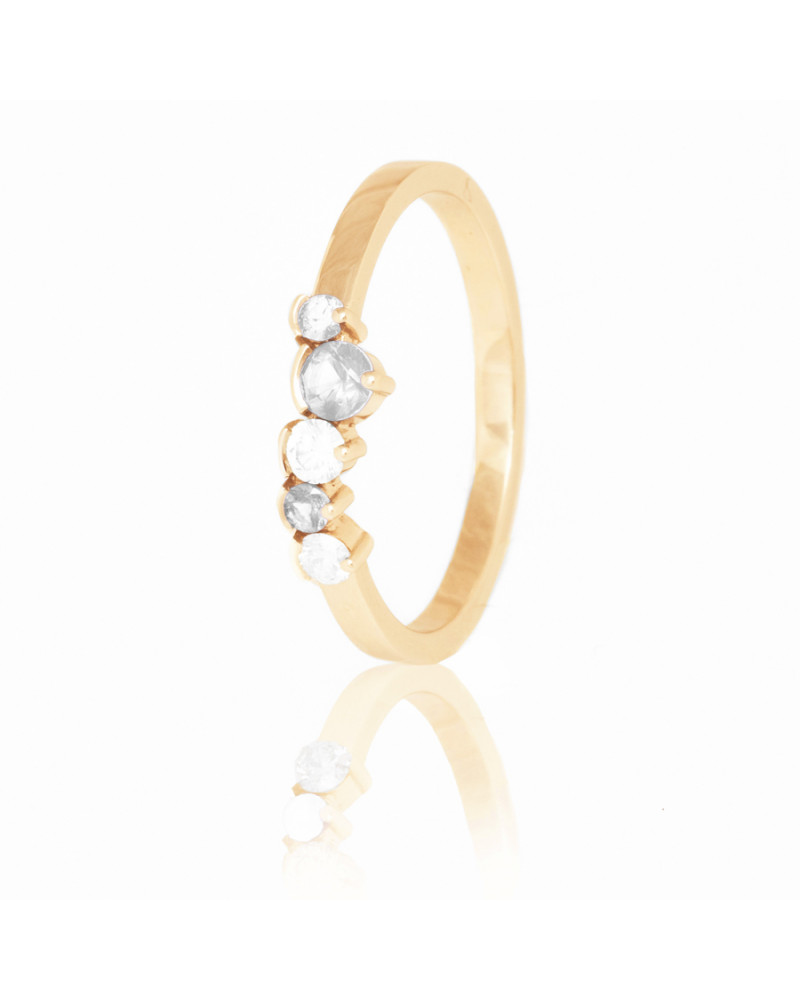 Alliances diamants Poppys Blanche serti demi-clos