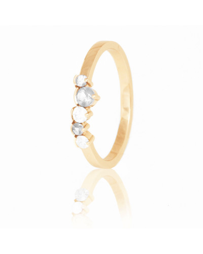 Alliances diamants Poppys Blanche serti demi-clos