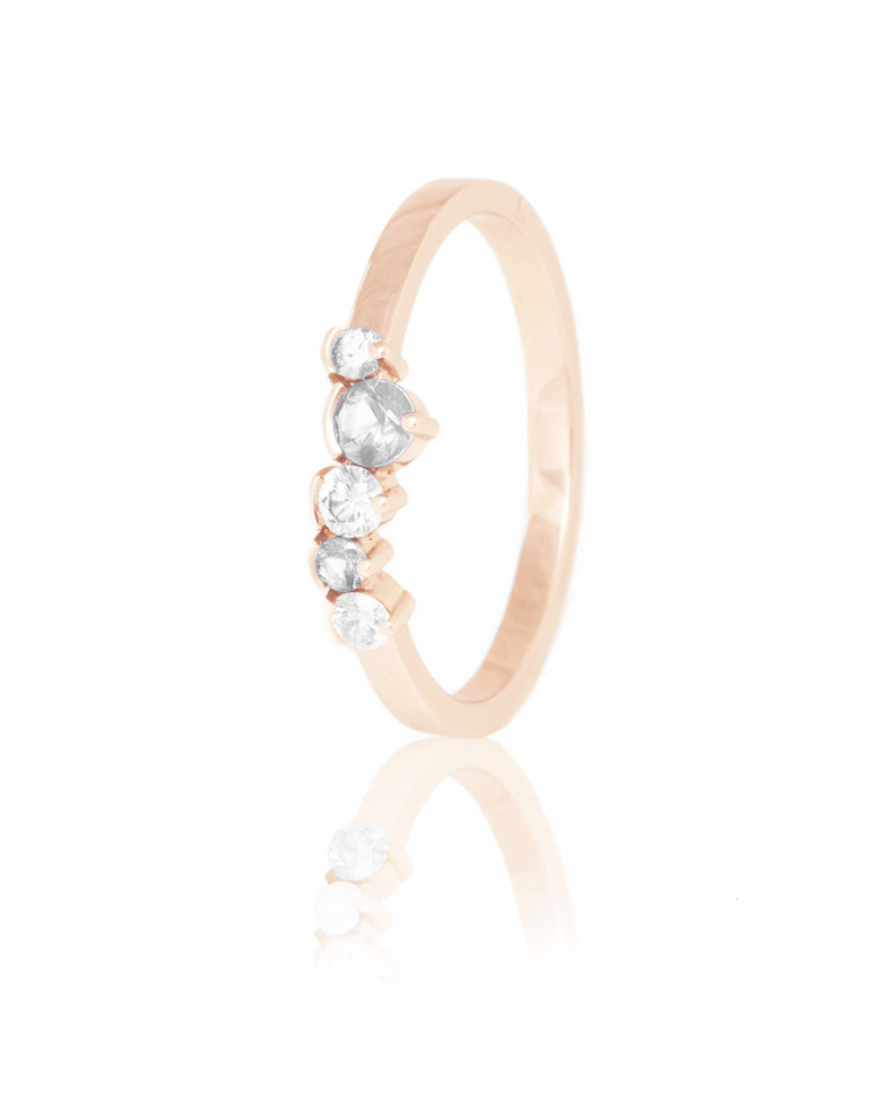 Alliances diamants Poppys Blanche serti demi-clos