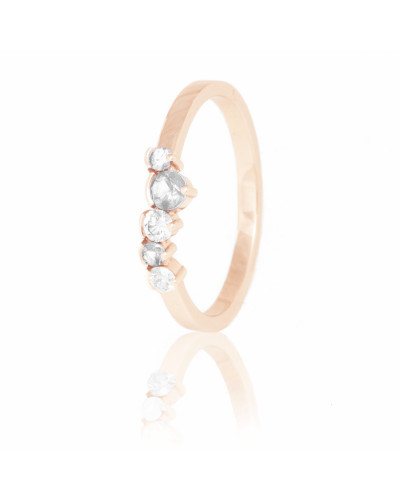 Alliances diamants Poppys Blanche serti demi-clos