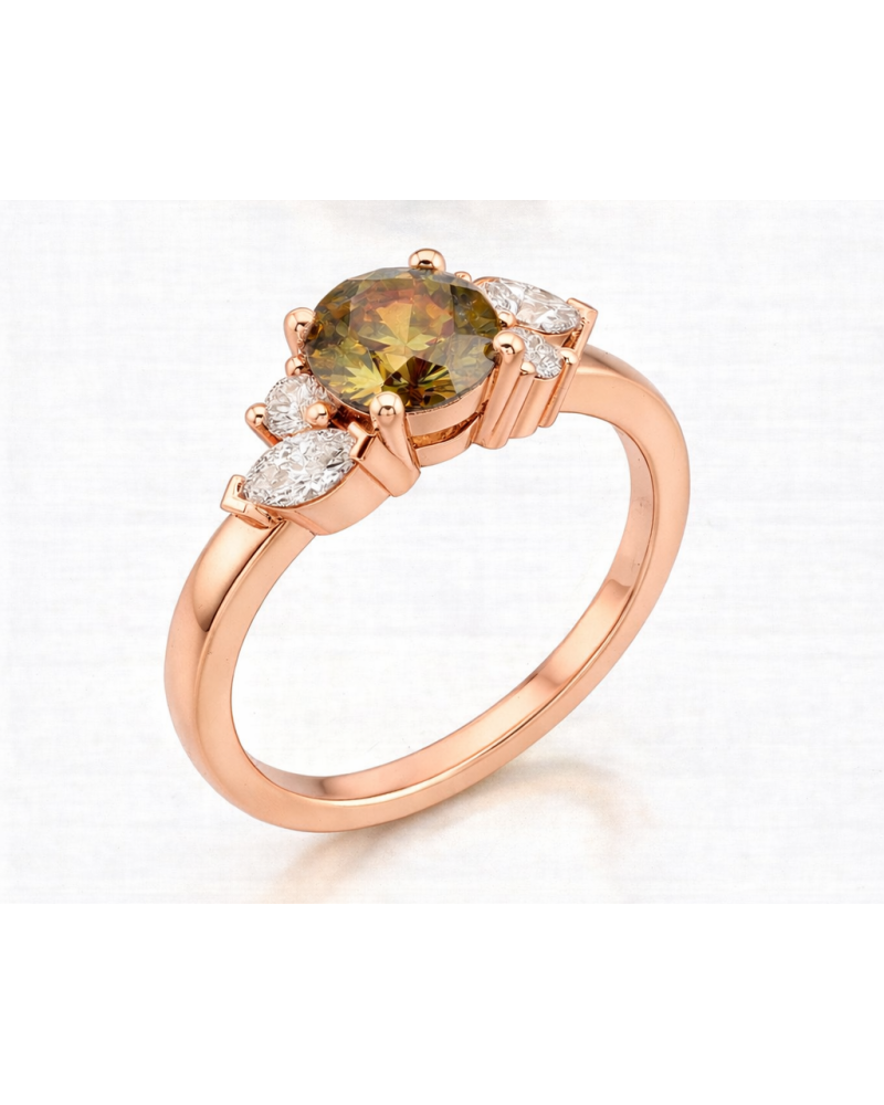 Alliances diamants Solitaire Poppys Saphir Bronze