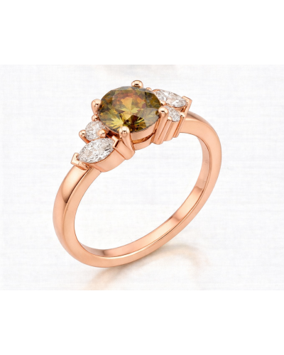 Alliances diamants Solitaire Poppys Saphir Bronze