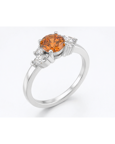 Alliances diamants Solitaire Poppys Saphir Orange