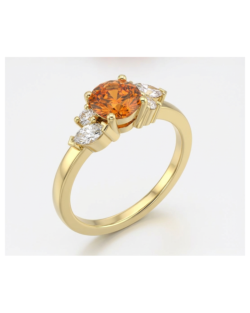 Alliances diamants Solitaire Poppys Saphir Orange