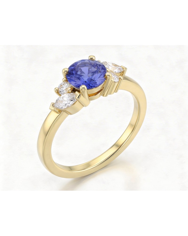 Alliances diamants Solitaire Poppys Tanzanite