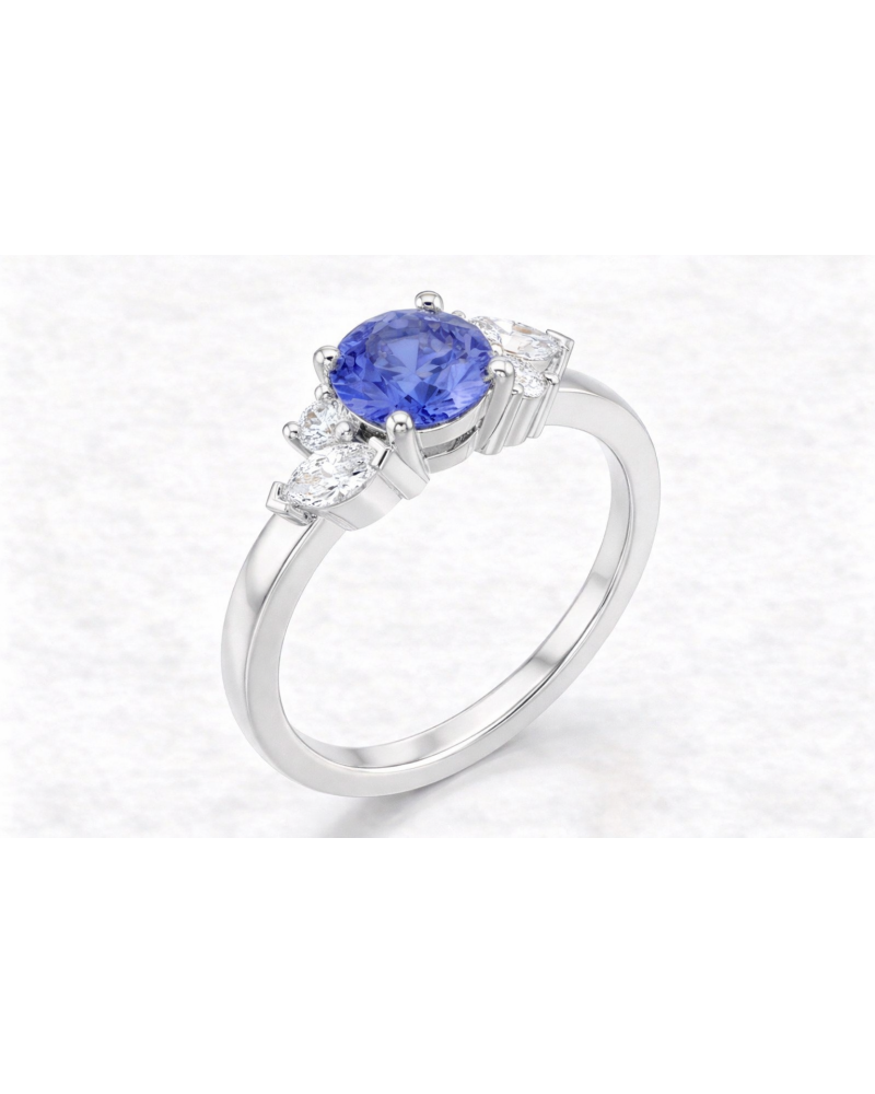 Alliances diamants Solitaire Poppys Tanzanite