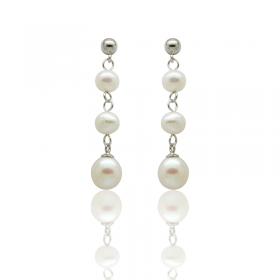 Boucles d'oreilles perles argent Boucles d'oreilles perles de culture argent