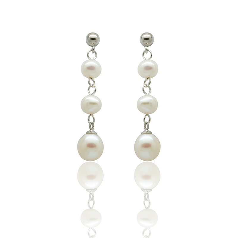 Boucles d'oreilles perles argent Boucles d'oreilles perles de culture argent