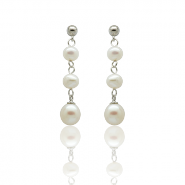 Boucles d'oreilles perles argent Boucles d'oreilles perles de culture argent