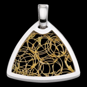 Pendentifs or Pendentif troîda bicolore Soie d'or Ronde