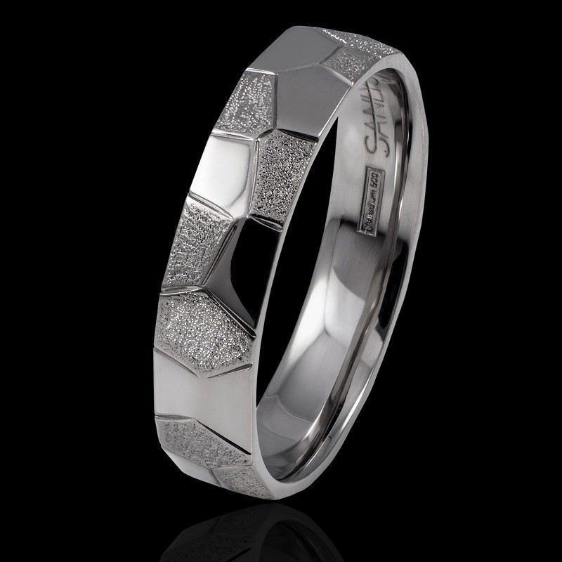 Alliances homme Alliance martelée diamantée